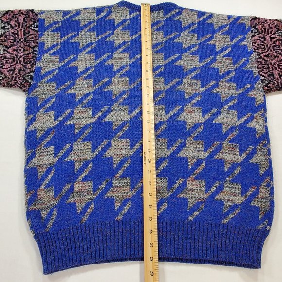 Bugatchi Uomo Sweater Mens XL Blue COOGI Style Knit Wool Blend Cosby Vintage - Picture 12 of 13